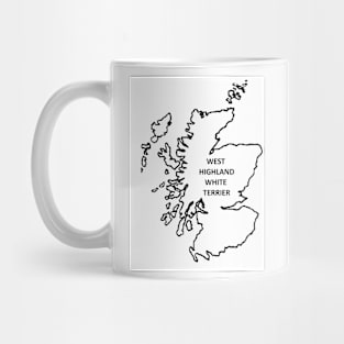 west highland white terrier name origin outline Mug